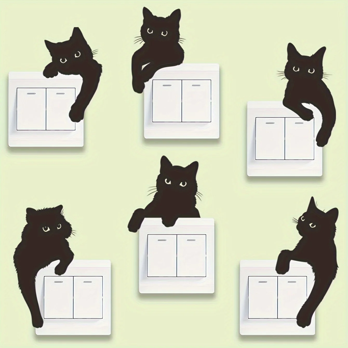 Schwarze Katze Schalter Aufkleber Netzschalter Dekoration abnehmbare Vinyl Aufkleber Schlafzimmer Wohnzimmer Küche Tier Wandaufkleber