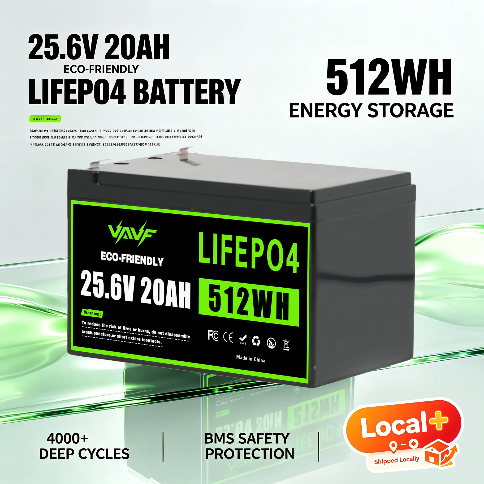 LiFePO4 24V 20000mAh Akkupack Wiederaufladbarer Speicher mit BMS EU-Lagerbestand Schnelle Lieferung für Heimspeicher, Wohnmobile, Boote, Outdoor-Solarsysteme, LED-Leuchten, Roboter-Rasenmäher,