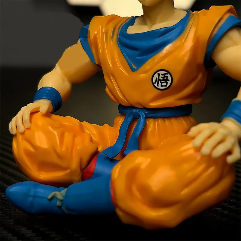 13cm Bandai Dragon Ball Z Anime Figure Sitting Position Son Goku Super Saiyan Action Figure Collection Model Doll Child Toy Gift image 5