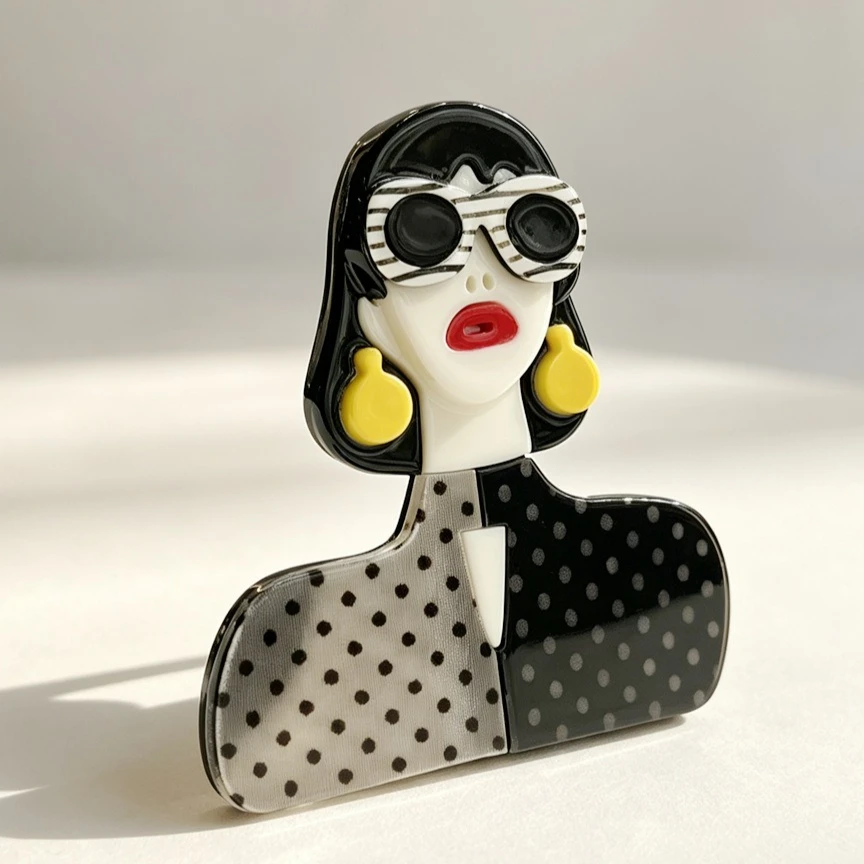 Modern Lady Pin Backpiece Acrylic Multi-layer Elegant Style Clothing Bag Accessories Jewelry