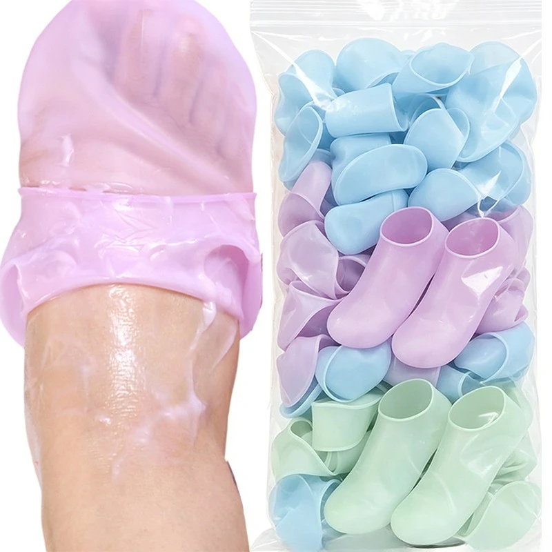 1 paire de chaussettes en silicone pour femmes, chaussettes hydratantes en gel doux, chaussettes de spa pour adoucir les pieds secs, les talons gercés, chaussettes de soin des pieds