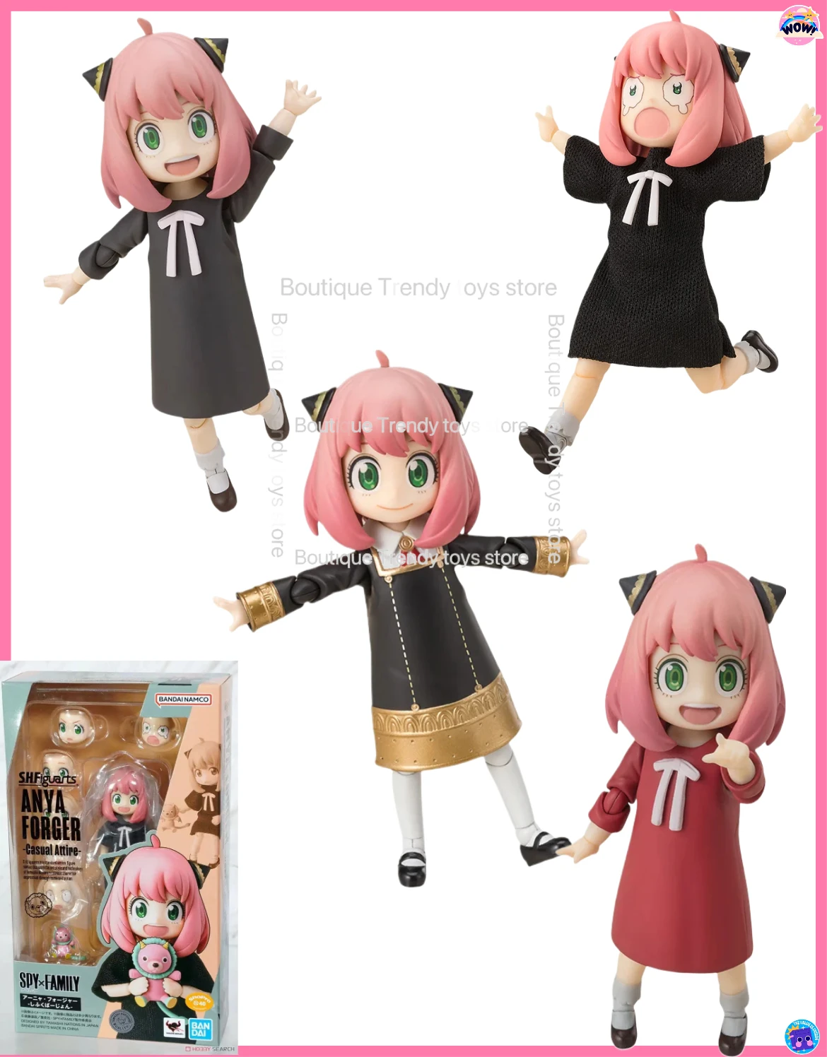 

Bandai Genuine SHF SPY×FAMILY Anya Forger -uniform Ver- Casual Attire- Anime Action Figure Model Toys Ornaments Gift Children