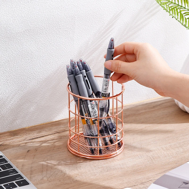 Metal Desk Organizer - Multi-Functional Iron Pen Holder, Makeup Brush Storage, And Desktop Organizer For Office,Home,or Beauty