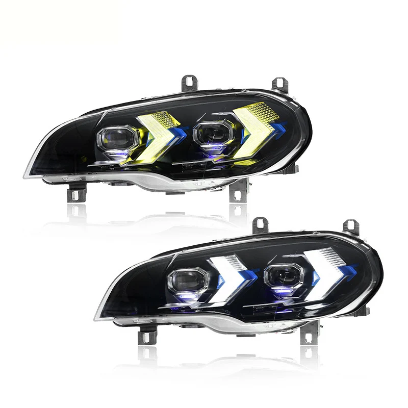 

Car LED Headlight Assembly Front Lamp For BMW X5 E70 2007-2013 Streamer Turn Signal Indicator Head Lamp