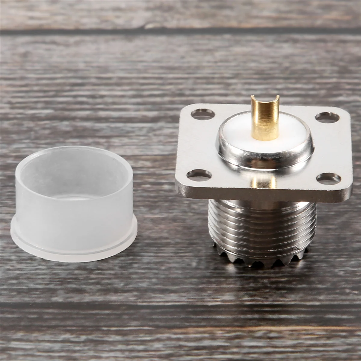 Connettore coassiale a tazza di saldatura a forma quadrata con jack femmina UHF SO-239 per radioamatori