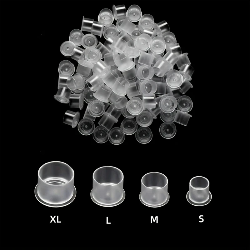 JC Disposable Tattoo Transparent Ink Cups S/M/L/XL Makeup Coloring Pigment Cup Container Tattoo Accessory for Tattoo Artists