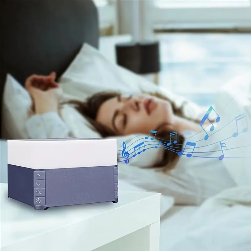 YSUN-White Noise Machine Baby Sleep Aid 39 Songs Soothing Sounds Rechargeable With Soft Night Light Timer Noise Player Blue