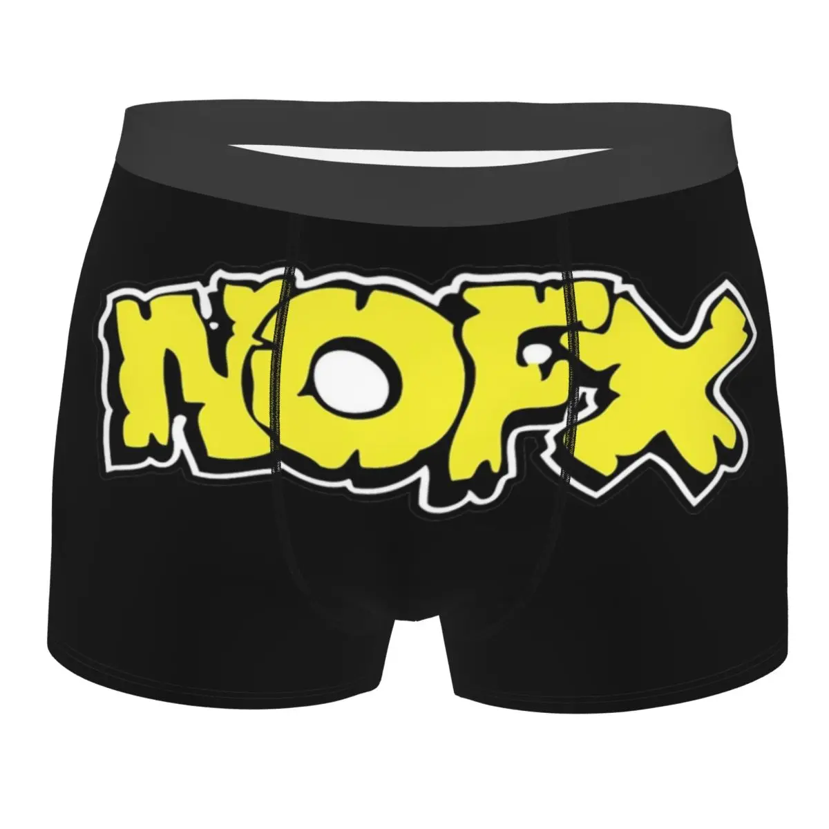 Men Nofx Punk Band Logo Boxer Briefs Shorts Panties Polyester Underwear Rock Music Homme Fashion S-XXL Underpants