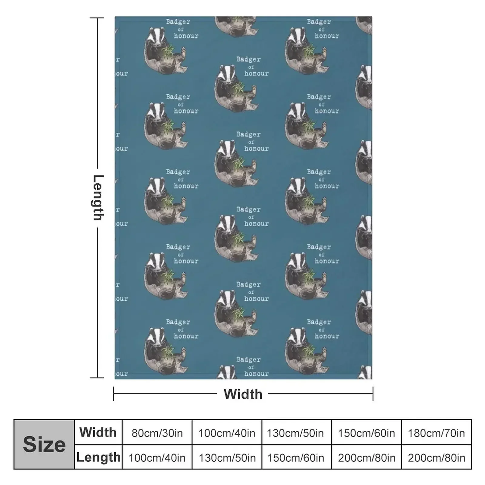 Badger - Animal series Throw Blanket couch cozy soft plush fuzzy picnic outdoor blanket