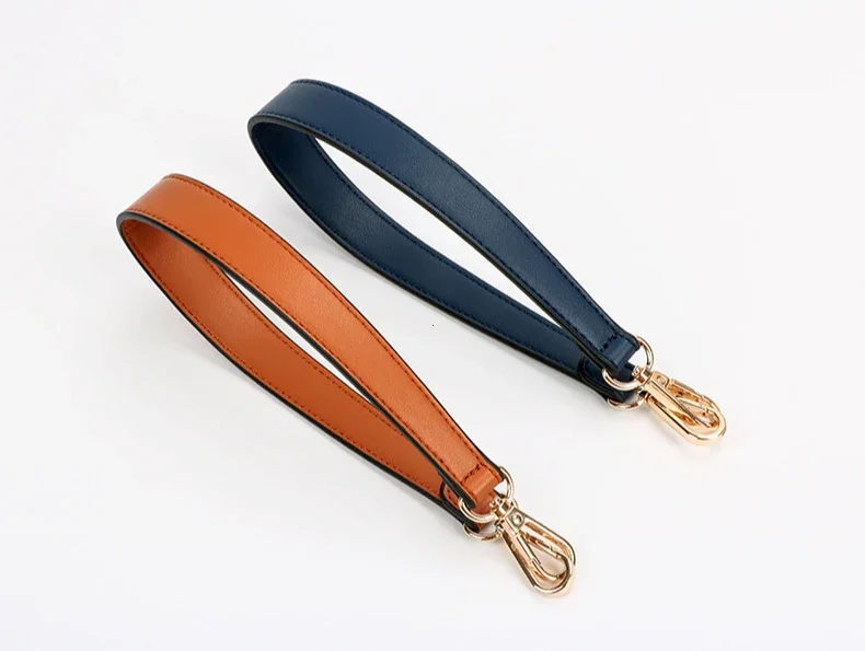 100% Genuine Leather Bag Strap Handbags Handles For Handbag Short Bag Strap Purse Strap Golden Buckle Replacement Bag Belt Band