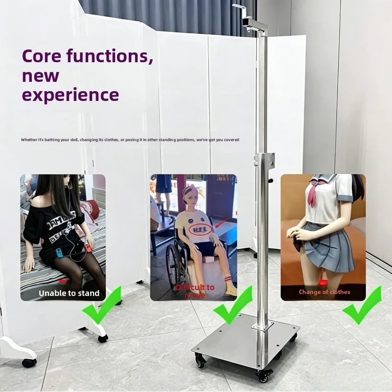 Increase The Load-bearing Solid Doll Figure Three-dimensional Bracket, Lengthen The Adjustable Height Mobile Six-wheel Lifting