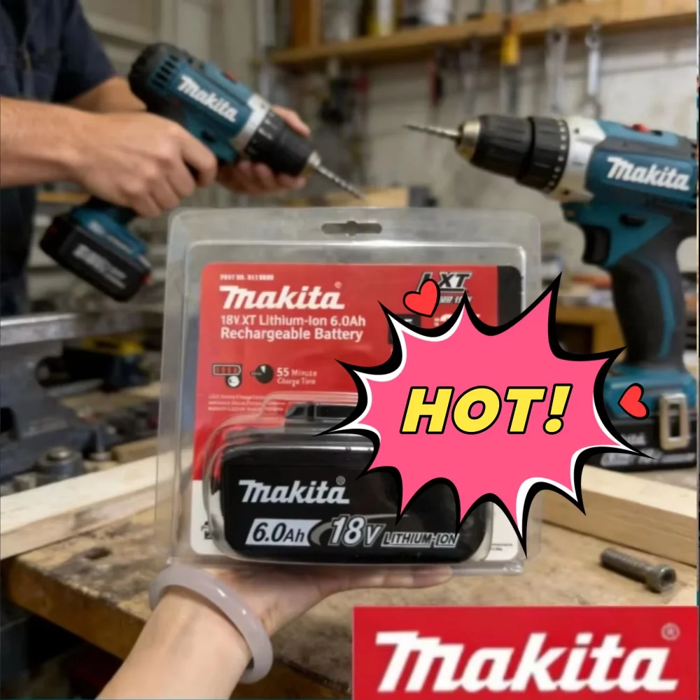 

Makita Original Rechargeable Battery 18V 6000mAh High Capacity for BL1830 BL1830B BL1860 BL1860B Power Tools Compatible