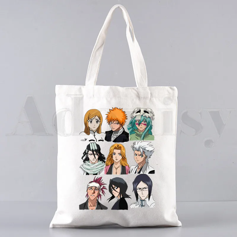 Bleach anime kurosaki ichigo zaraki kenpachi bolsas de ombro casual compras meninas bolsa feminina elegante bolsa de lona