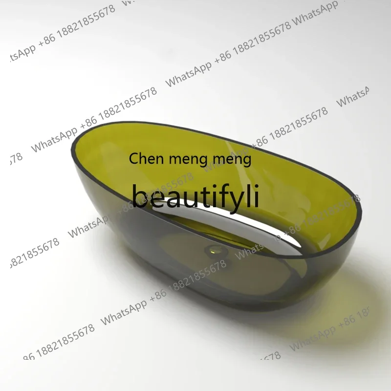 

N178 G Pure acrylic goose egg-shaped transparent bathtub household color resin small apartment hotel double bathtub