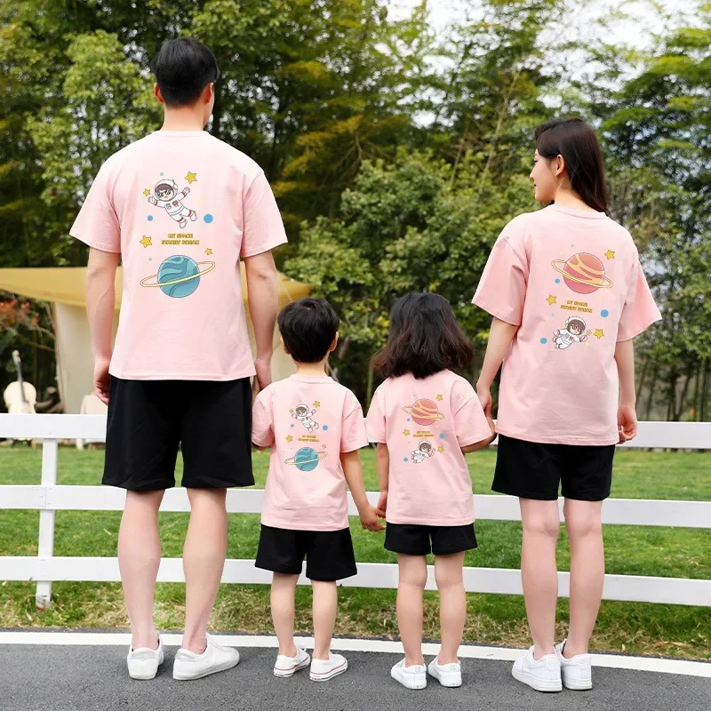 

Mother Father Daughter Son Kid Family Look Mommy and Me Tshirt Family Matching Clothes T Shirt Cute Cartoon Letter Printed Tees