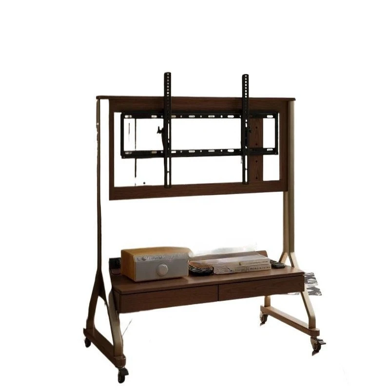 

Movable TV Cabinet with Wheels Walnut Living Room Home Bedroom Floor-to-ceiling TV Stand