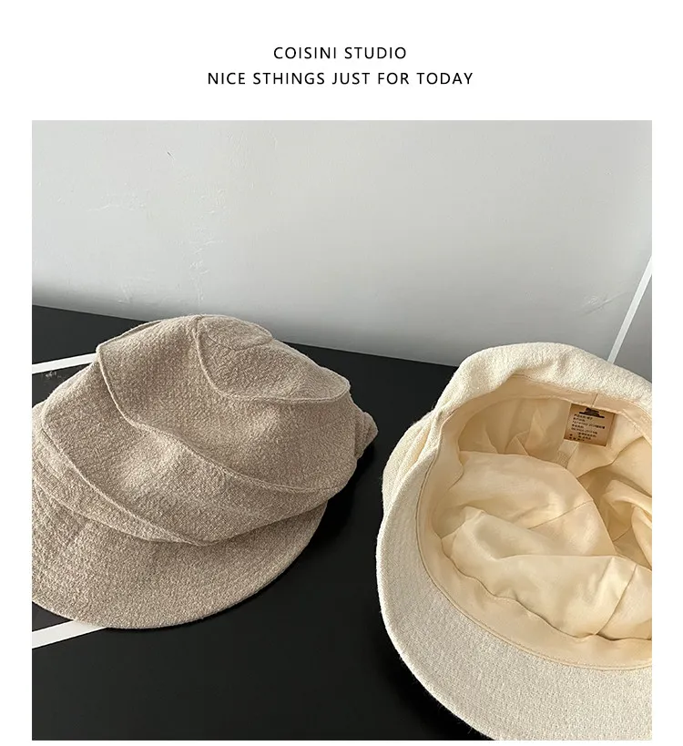 Hochwertige Designer-Vintage-Baskenmützen aus Hanf für Damen – Vielseitige Malermützen für Frühling und Sommer im Street-Style – Detail 7