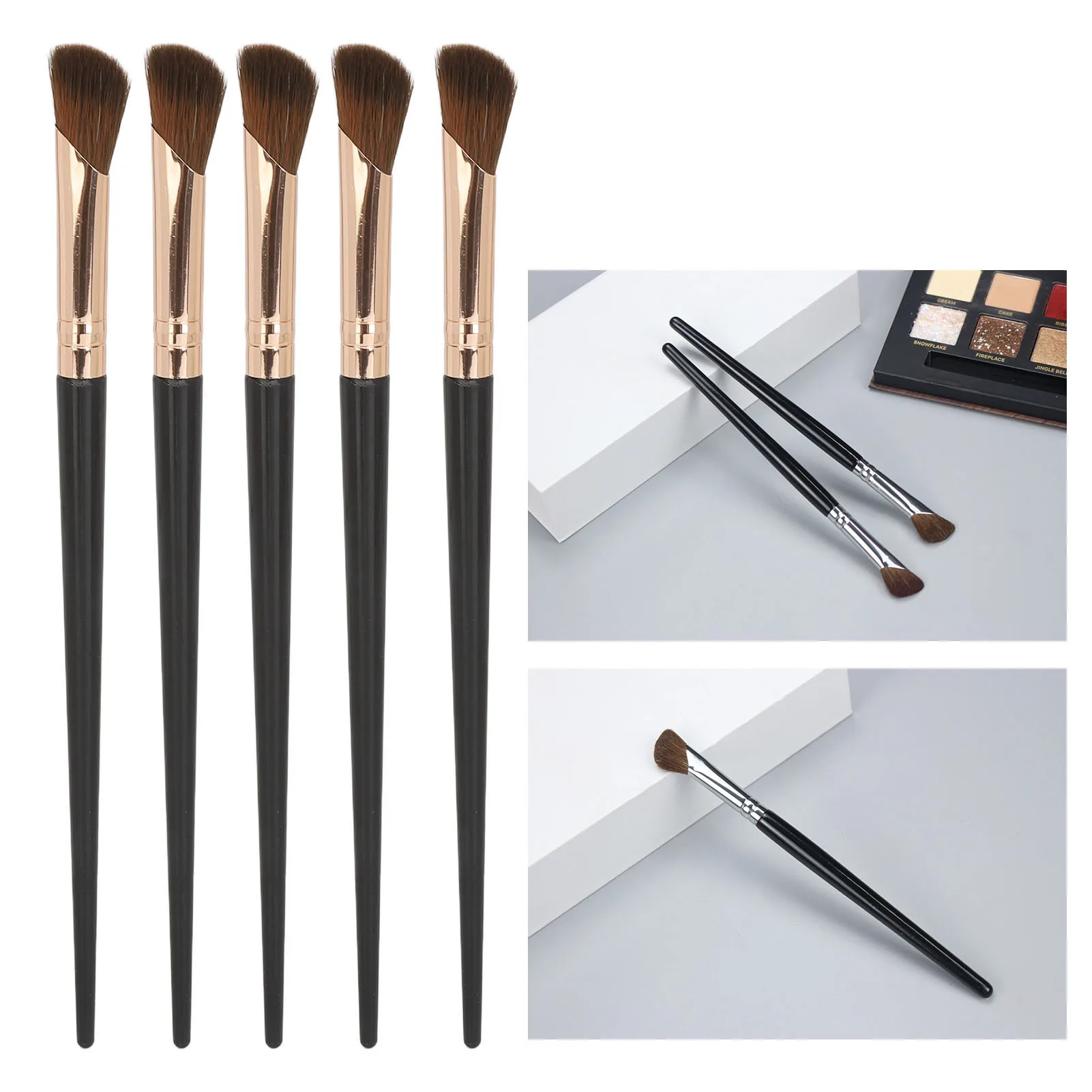 10pcs Nose Shadow Brush Sickle Shaped Soft Hair Strong Powder Grasping Makeup Brush