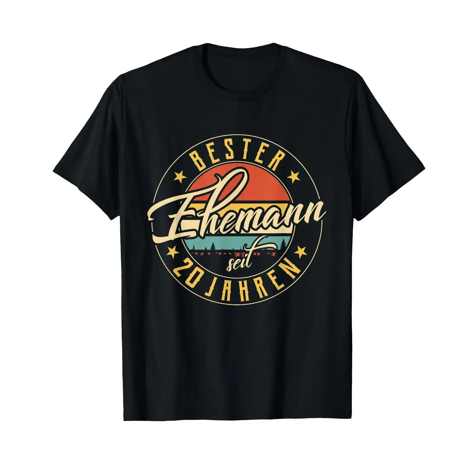 20th Wedding Anniversary T Shirt with German Text Bester Ehemann seit 2000 Porcelain vintage Washed fashion Slightly