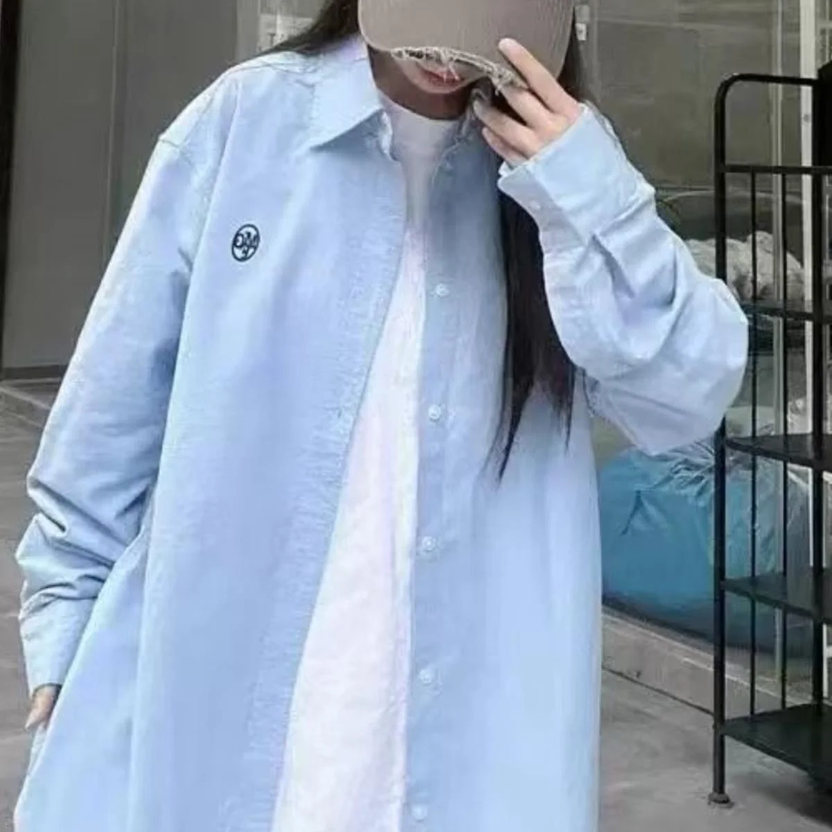 

Свободный длинный све с вышивкой брендовый irt High Jun Gao Small Label Long T irt для женщин Commute Sle Китай сделано