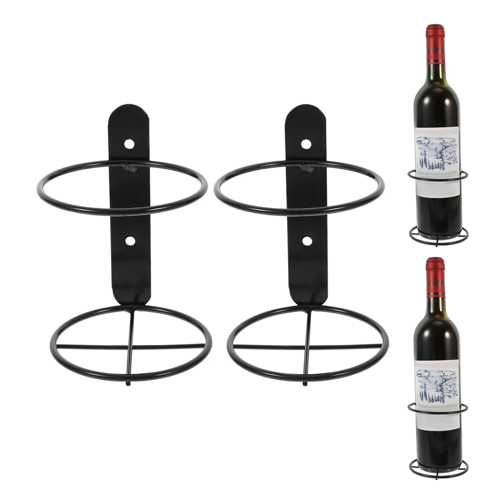 2 Pcs Wall Mounted Rack Large Holder Bottleholder Single Adjustable Wall-mounted