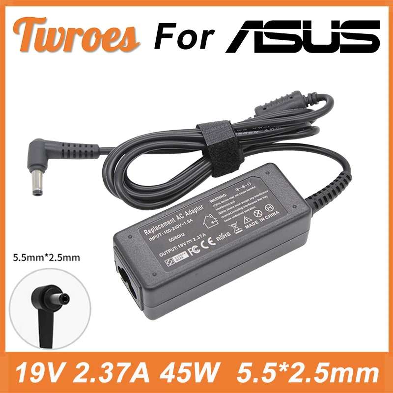 Laptop AC Adapter 19V 2.37A 45W DC Charger For ASUS X555 X555YA X451C X451MA X751 X705U X705NC X505B X756 X751NA Power Supply