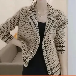 Mink-Like Velvet Women's Coat Thickened 2026 Autumn Winter New Jacket Suit Collar Short Cardigan Blouse Western-Style Female Top