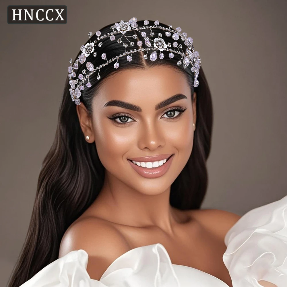 

YouLaPan Simple Ladies' Floral Headband Handmade Drill Chain Rhinestones Suitable Wedding Banquet Dance Hair Accessories HP340