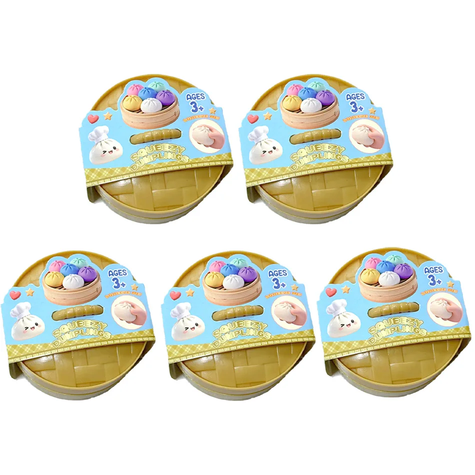 Nieuwe 1-12 stuks Glitter Dumpling Glitter Dumpling Squishy met doos Dumplings Zintuiglijk Knijpspeelgoed voor stressverlichting
