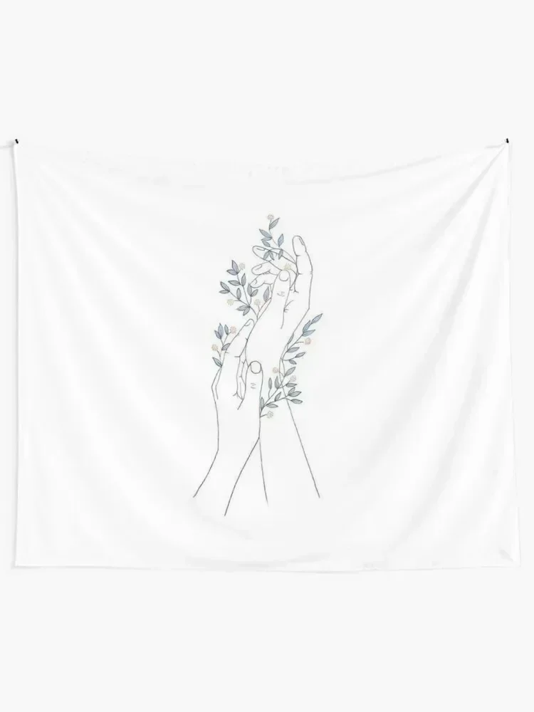 Flowers Grow at the Touch of Your Fingertips Tapestry Tapete For The Wall Bedroom Decorations House Decorations Tapestry