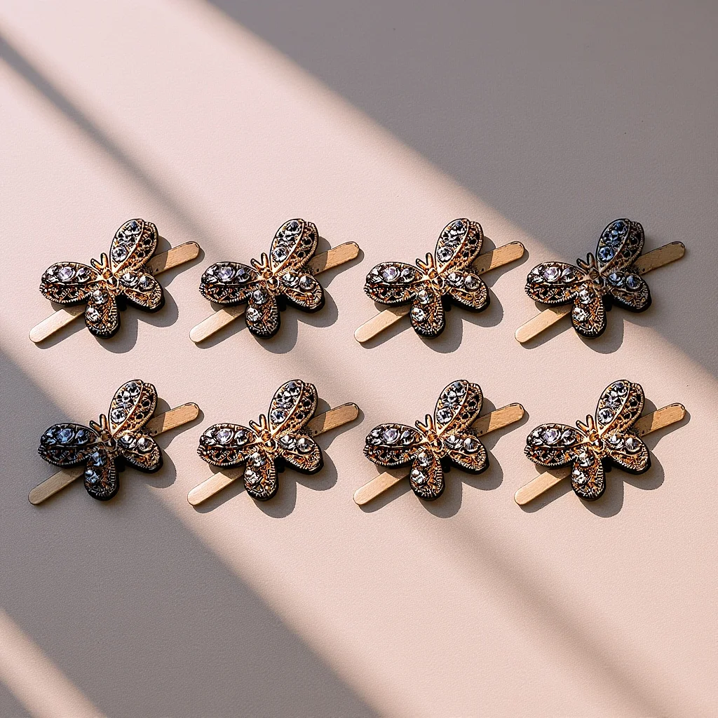 

8pcs Metal Shoe Buckles For Women Alloy Diy Shoe Clips Glass Diamond Decor Shoes Charm Accessories Suitable For Flat Shoes Boots