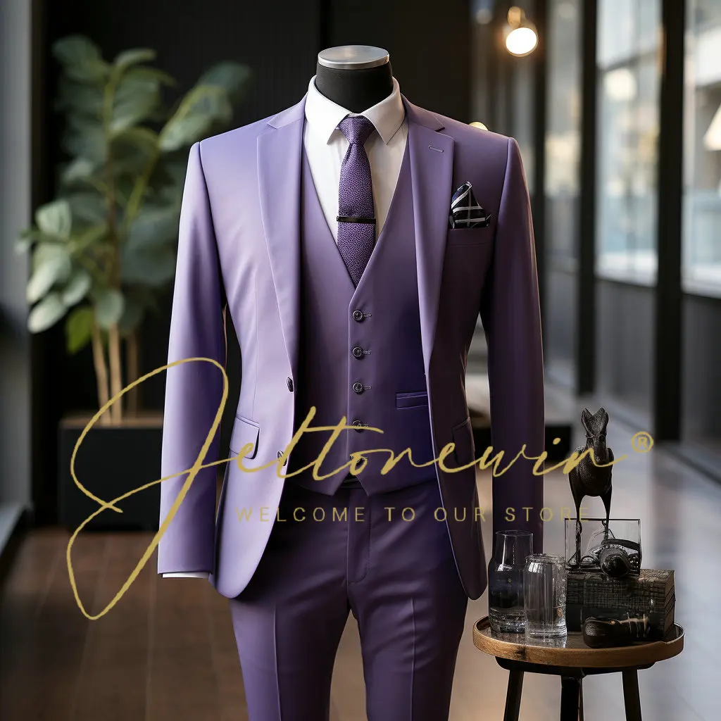 

Wedding Suits for Men Garden Groom Tuxedo Notch Lapel Prom Blazer 3 Piece Set Jacket Pants 2024 Trajes De Hombre