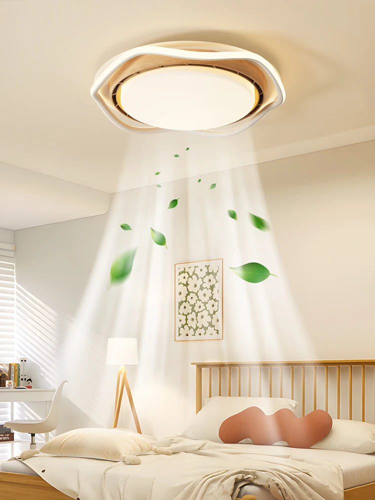 مصباح مروحة خالي من الشفرة على الطراز القديم الأوسط لغرفة النوم والدراسة وغرفة المعيشة غير مرئي وصامت وبسيط وصوت متكامل ضوء السقف #4