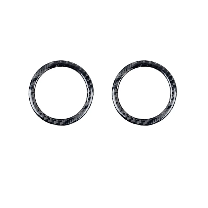 For 12-15 Toyota Tacoma Car Interior Modification Carbon Fiber Front Door Speaker Ring Decorative Stickers