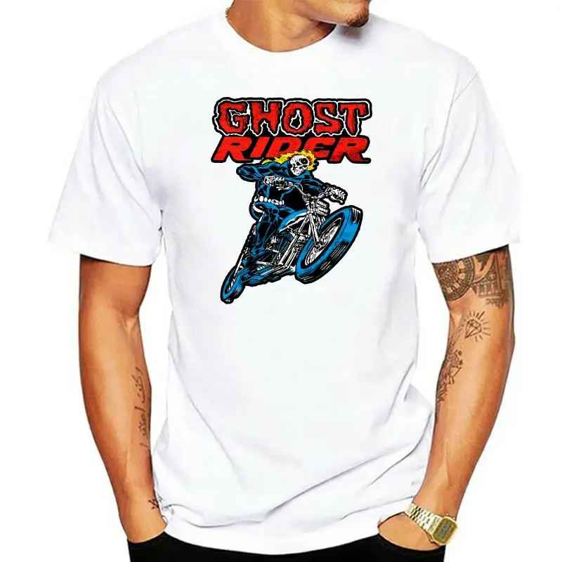 Lovely Ghost Rider Tee Shirts Men's Top Quality Short Sleeves Pure Cotton Crew T-Shirts