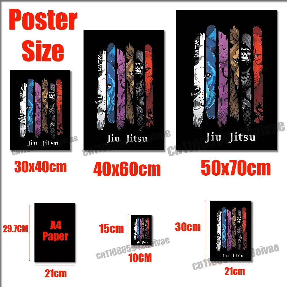 Brazilian Jiu Jitsu BJJ Poster Sticker For Home Decoration 10x15cm Self-adhesive Souvenirs Playbill Cover