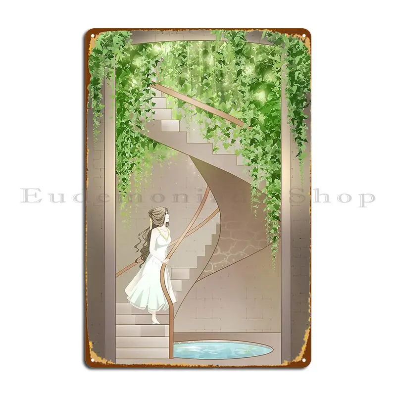 Spiral Staircase Garden Entrance Metal Plaque Wall Decor Pub Wall Plaque Personalized Club Tin Sign Poster