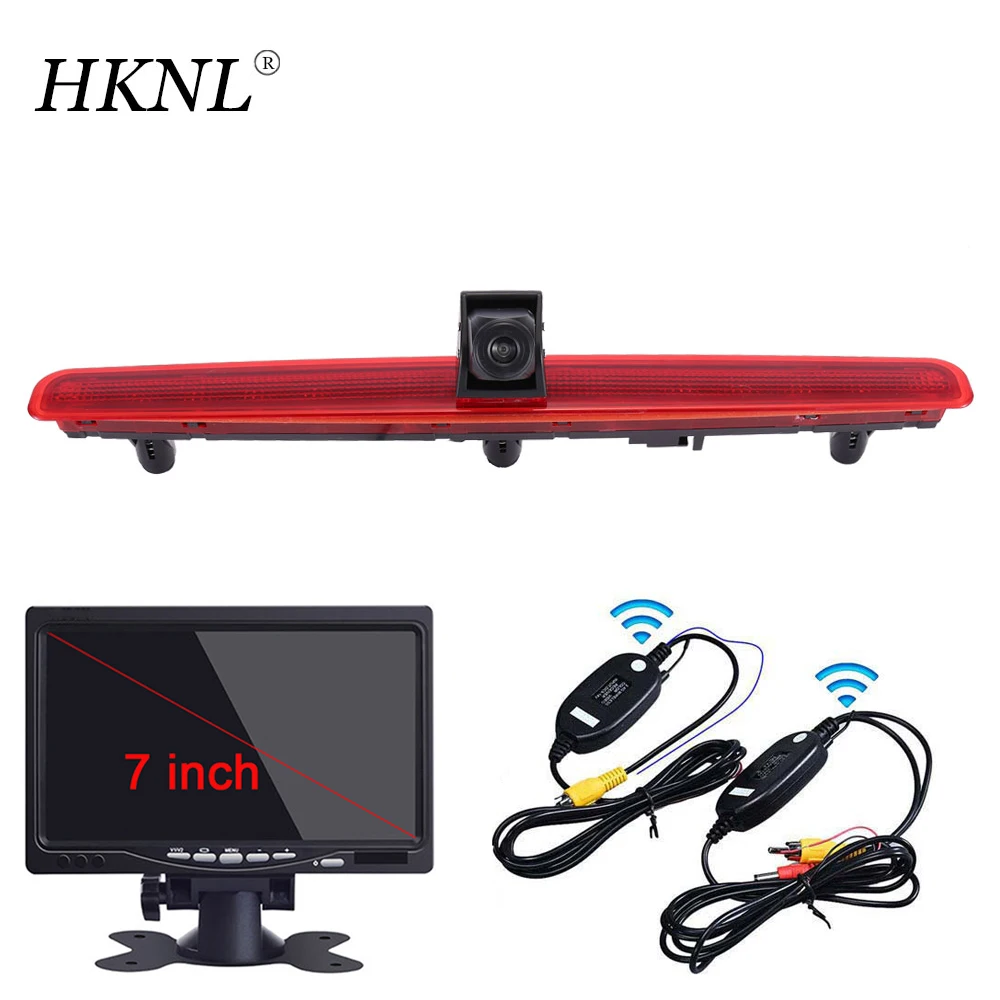 HKNL For VW T5 Bus Transporter Multivan Caravelle 2003-2015 Car Reverse Camera+7'' Monitor+2.4GHZ Wireless Brake Light  van HD