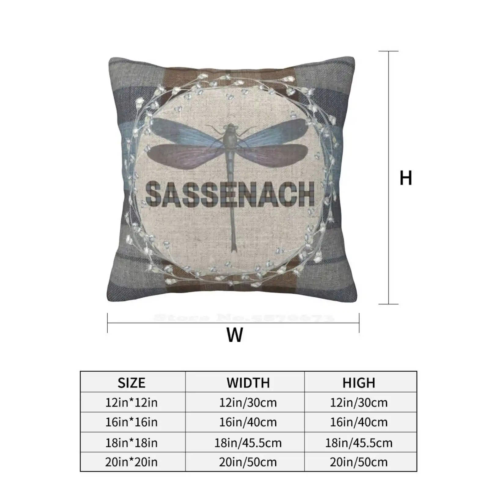 Outlander-Fraser Tartan Kilt-Sassenach Dragonfly And Thistle Home Sofa Car Cushion Cover Pillowcase Diana Gabaldon Sassenach