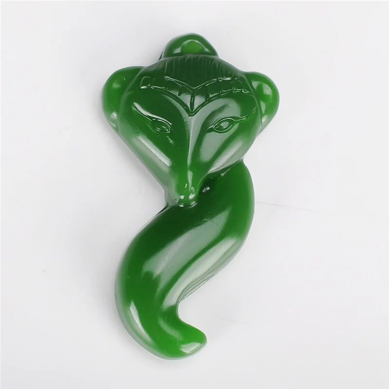 Natural Green Hand-carved Fox Jade Pendant Jewelry Necklace Fashion Gifts Men and Women Fox Jade Necklace Pendant