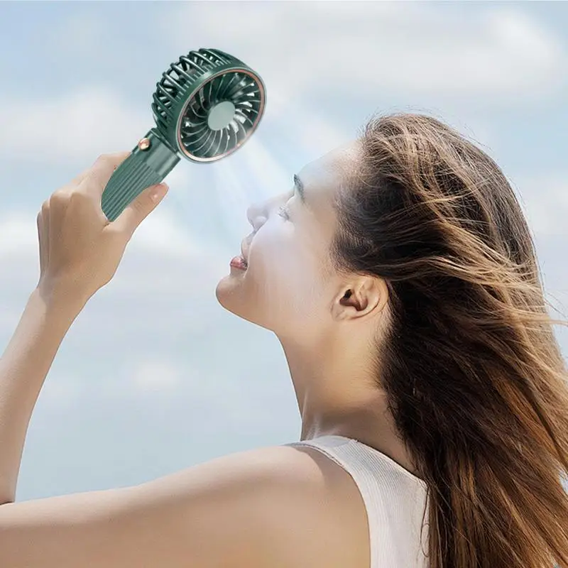 Mini Portable Fan With Strap Powerful Handheld Fan 3 Speeds USB Rechargeable Portable Mini Fan For Stylish Kids Girls Women