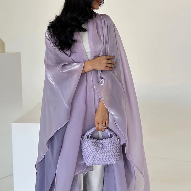 Fashion Batwing Sleeves Loose Women's Robe Shawl 2026 Office Elegant Swing Muslim Coat New Autumn V Neck Solid Color Cardigan