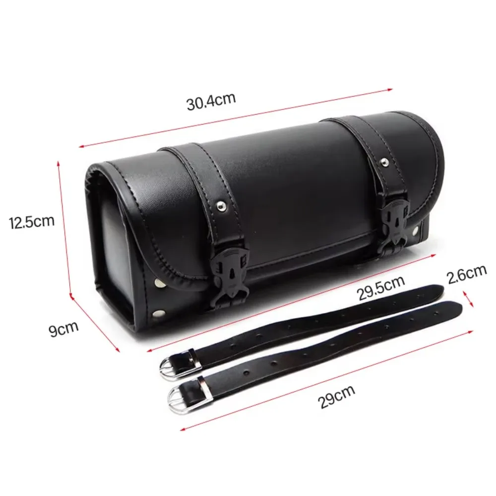Motorcycle Saddlebags PU Leather Front Fork Tail Tool Bag Luggage For Harley Chopper Bobber Cruiser Sportster XL 883 1200 Bag
