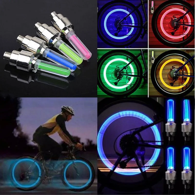 1Pcs LED Neon Flash Light Lamp Bike Car Motor Tire Wheel Valve Sealing Caps