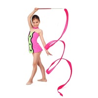 12Pcs Rhythmic Dance Ribbons Gymnastics Ribbon Dancing Streamers Baton Twirling for Artistic Dancing Gymnastics Kids Talent Show