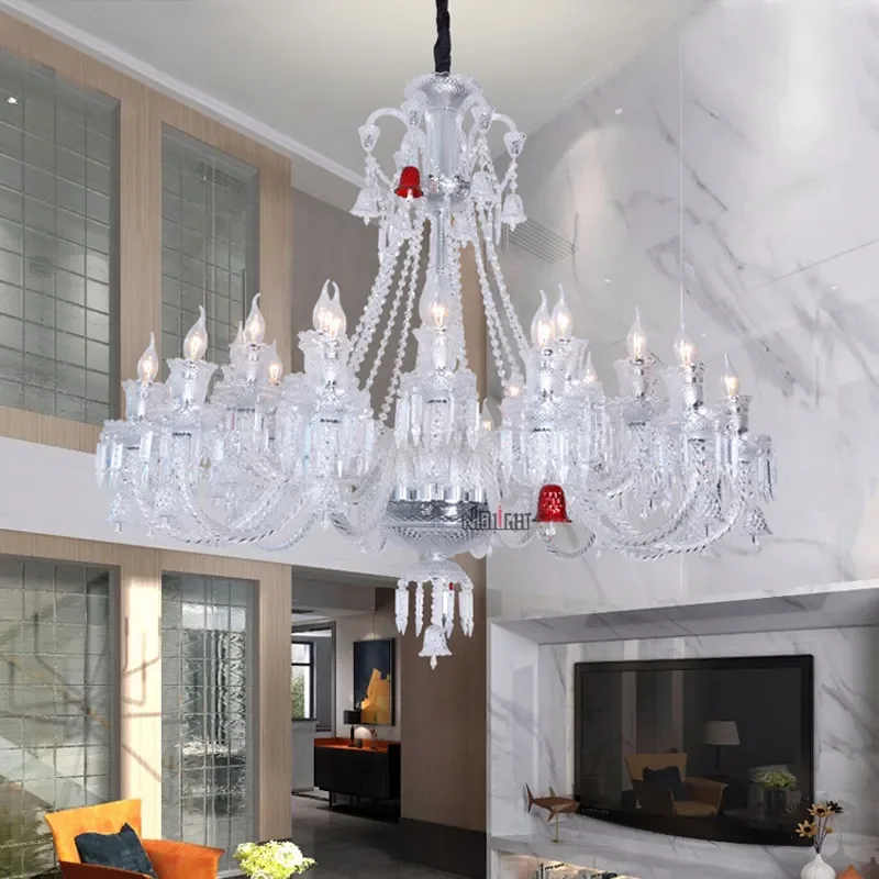 Modern Crystal Chandelier LED Ceiling Light for Living Room Dining Bedroom Villa Hotel Decor European Style Pendant Lamp