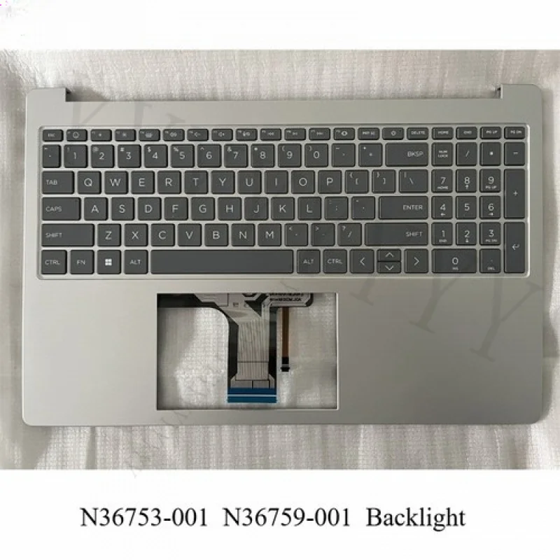 

Y+New for HP 15 FC FD Laptop palmrest keyboard BT Silver N36753-001 N36759-001