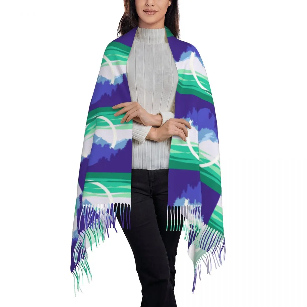 Pride Mountain (Subtle Gay Pride Flag Design) Scarf Tassel Scarves Women Soft Warm Shawls and Wraps Large Fall Winter Shawl Wrap