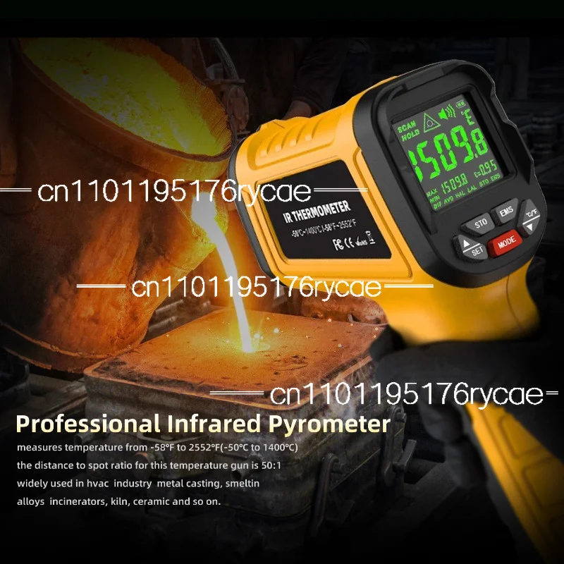 H3 high temperature infrared thermometer - 50 degrees to 1400 degrees 50:1 thermometer non-contact thermometer