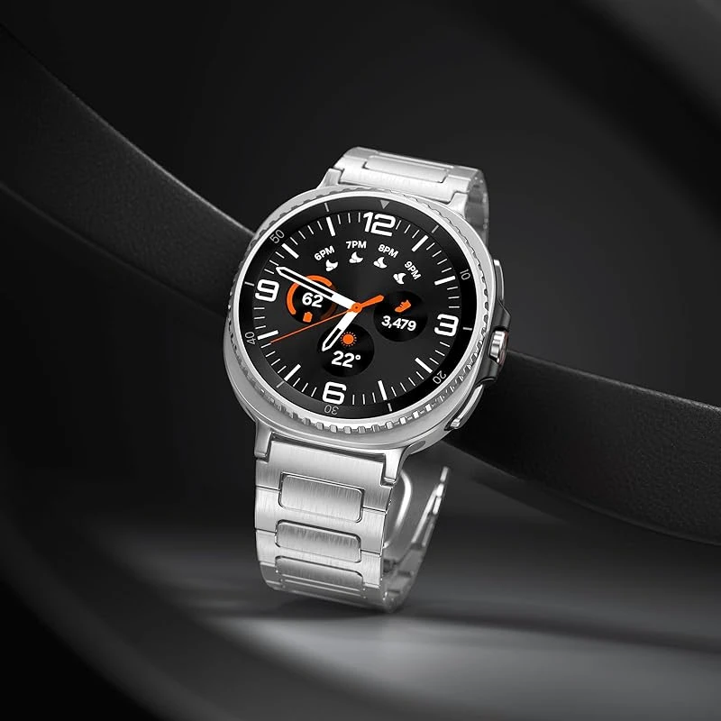 新しいステンレススチールバンドループ Samsung Galaxy Watch 8 40mm/44mm、クラシック 46mm リストストラップと互換性あり